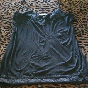 Black Lace, crinkled camisole